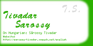 tivadar sarossy business card