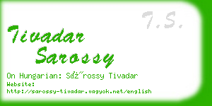 tivadar sarossy business card